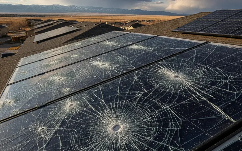 Solar Hail Damage in Greeley, CO